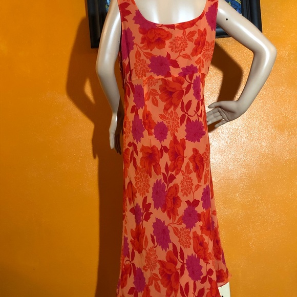 Bob Mackie Floral Print Silk Dress - Picture 6 of 8